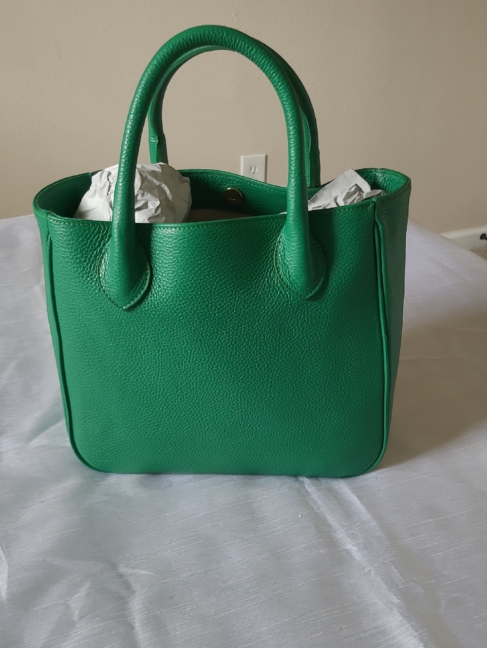 Mark & Graham Green Pebbled Leather Tote